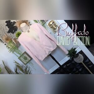 Buffalo by David Bitton Soft Pink Crop Cardigan Sweater LG-XL